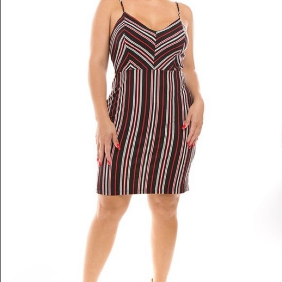 Multicolored Striped Fitted dress - Picture 1 of 3